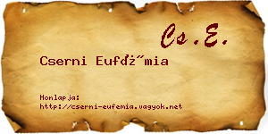 Cserni Eufémia névjegykártya